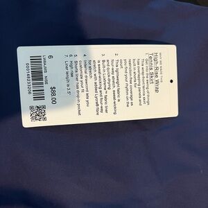 NWT Lululemon High Rise Wrap Tennis Skirt Sz 6 Navy